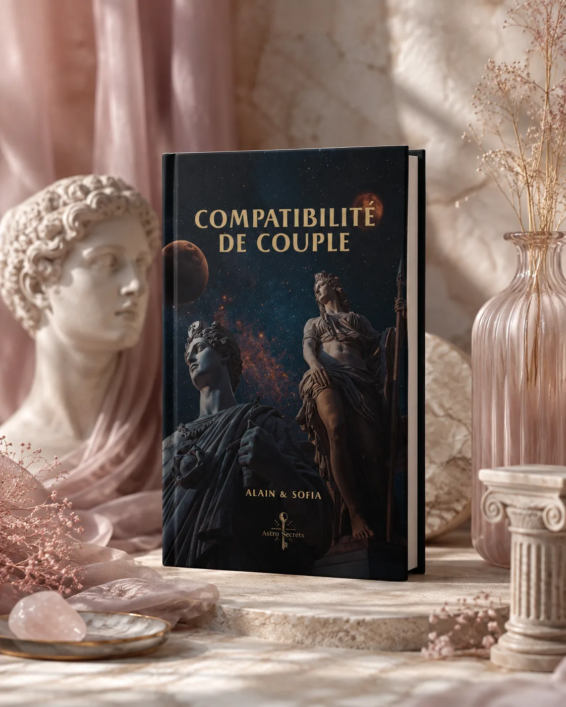 Le livre relié Compatibilité de couple, couverture noir et or