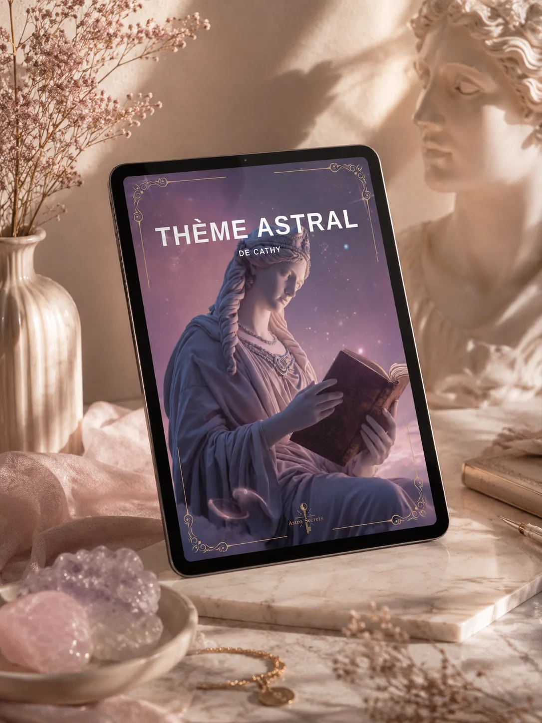 Le thème astral version longue en ebook, sur une tablette