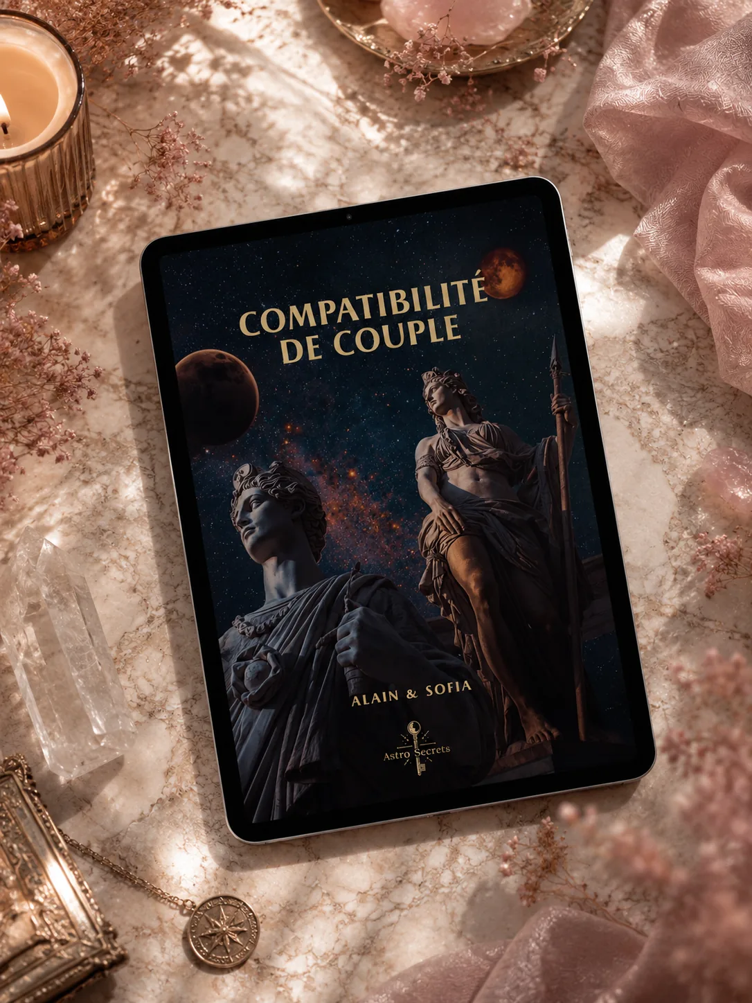 L'analyse de compatibilité de couple en ebook, sur une tablette